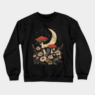 Vintage Goblincore and Cottagecore Mushroom & Floral lovers Crewneck Sweatshirt